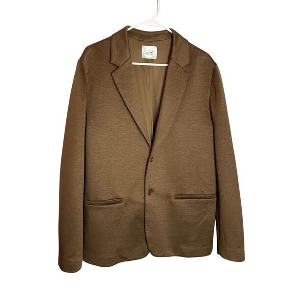 Stylus LaDarius Campbell Knit Blazer Mens M Heather Brown 2 Button Vent Stretch - Picture 2 of 14